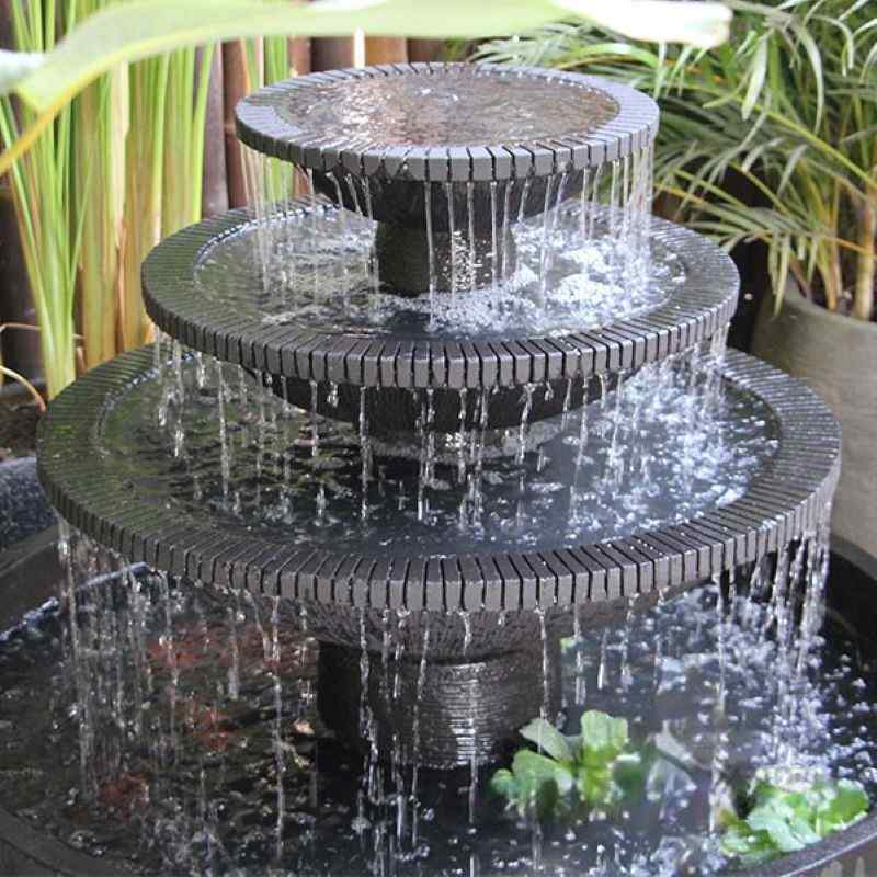 Aqua Falls Fountain Charcoal Close Up