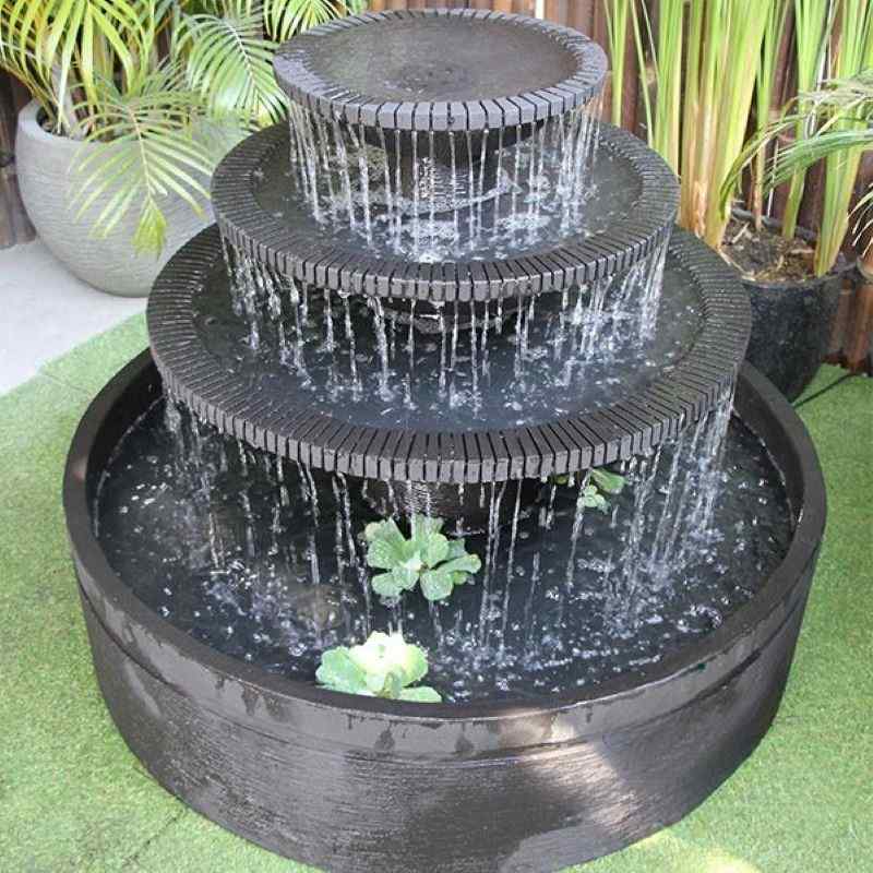 Aqua Falls Fountain Charcoal Top View