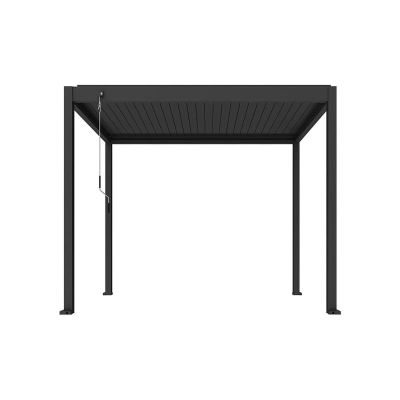 Luxi Living Atlantic Manual Freestanding Louvre Roof Aluminium Pergola-black pergola - 3x3m