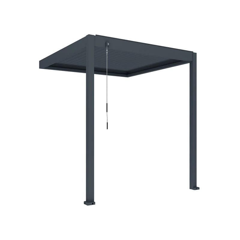 Luxi Living Atlantic Manual Wall Mounted Louvre Roof Aluminium Pergola - charcoal pergola 2.6 x 2.4m