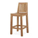 East India Teak Bar Stool with Back front angle view