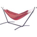 Black 10ft universal hammock stand with Red Rock hammock combo