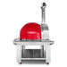 Capri Entertainer 1100 Wood Pizza Oven Red side with stand