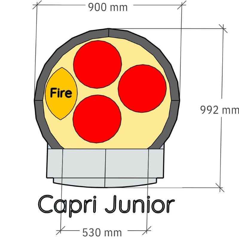 Capri Junior 900 Wood Pizza Oven Floor Layout