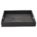 Black Caribbean Square Rattan Tray