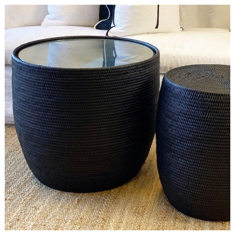 Caribbean Side Table With Glass Lifestyle