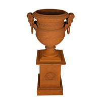 Carmen Cast Iron Urn rust on white background
