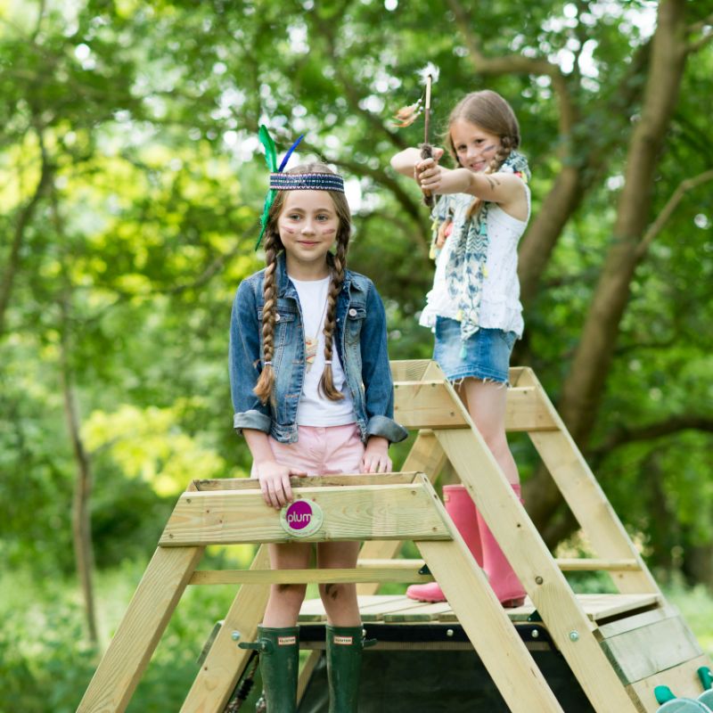 Climbing Pyramid Wooden Climbing Frame kids playing on Top