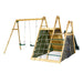 Climbing Pyramid Wooden Climbing Frame with swings on white Backgound