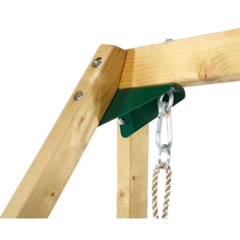 Climbing Pyramid Wooden Climbing Frame close up on the beam and screws