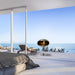 Cocoon Fires Pedestal Fireplace Stainless Steel by the Ocean