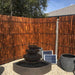 Corner Bowl Fountain Rust surround bamboo wall