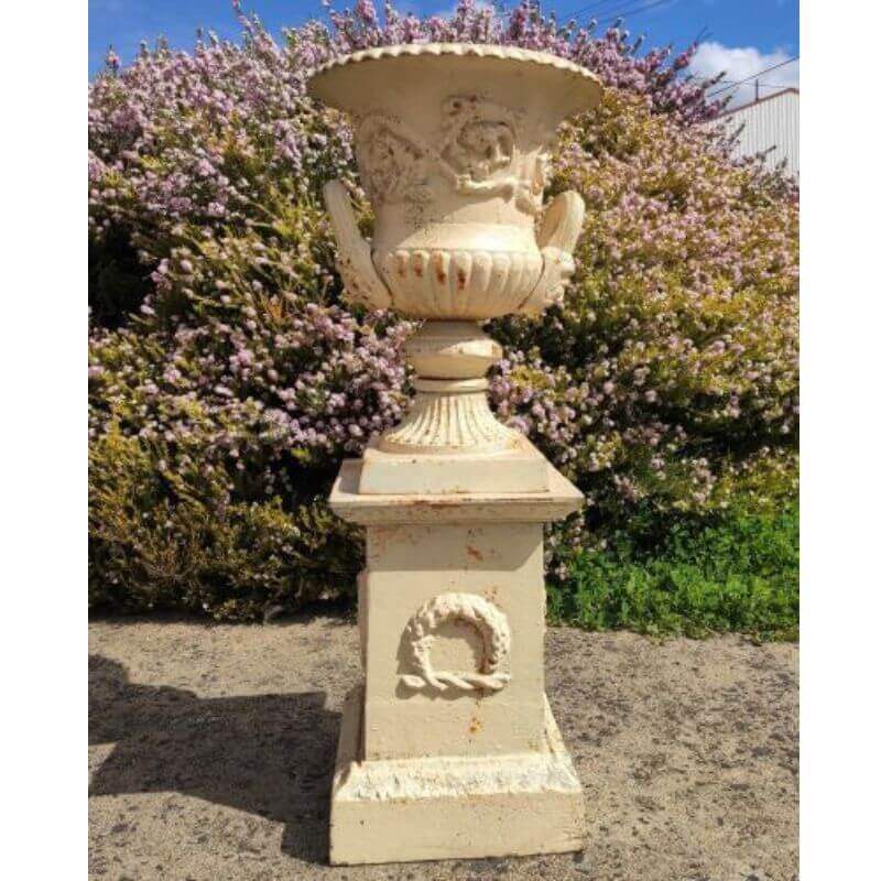 Dorchester Cast Iron Urn Antique White