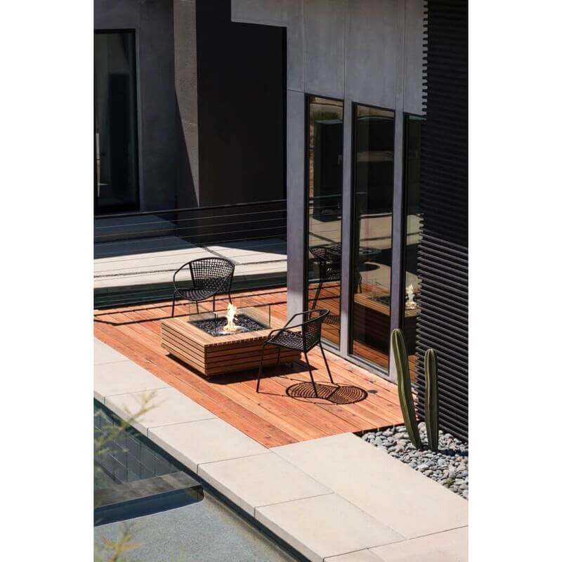 EcoSmart Base 40 teak on wooden Patio