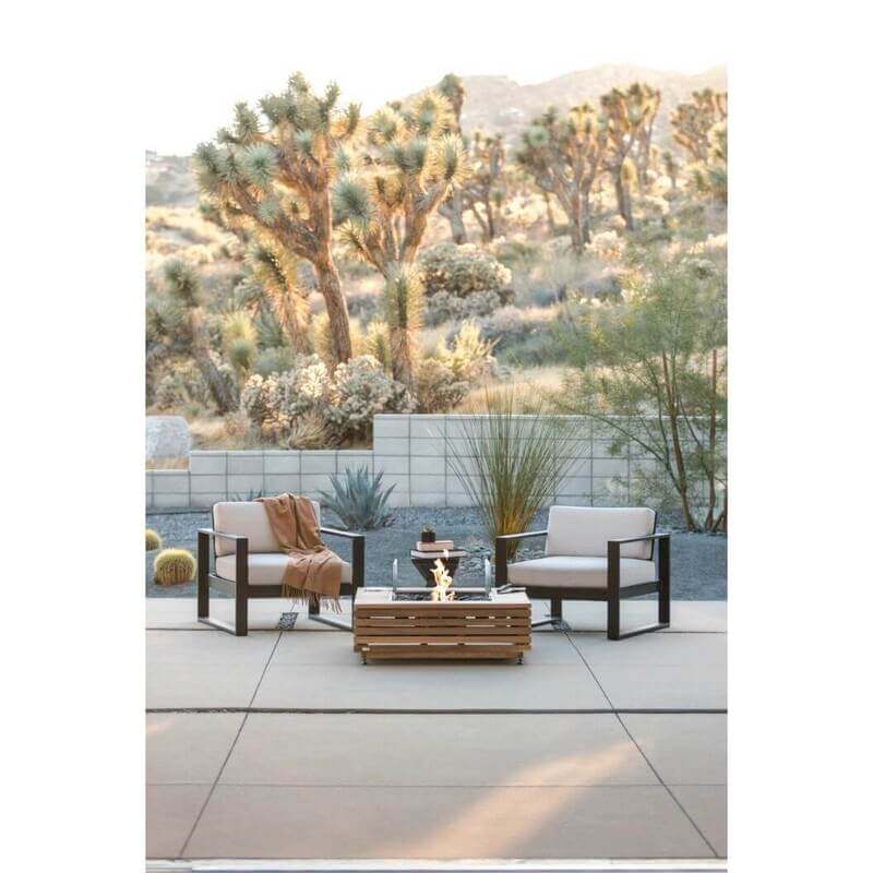 EcoSmart Pod 40 lifestyle outdoor lounge with 2 couch