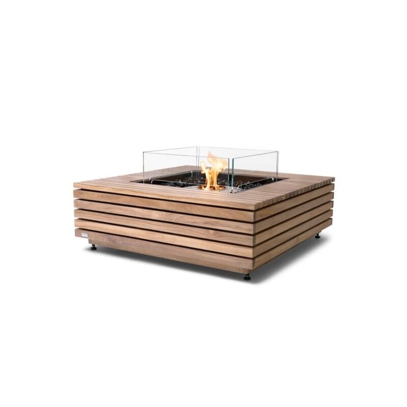 EcoSmart Base 40 Fire Pit Table ethanol teak optional fire screen