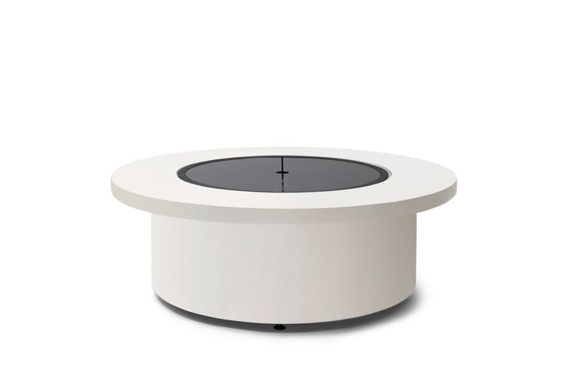 EcoSmart Fire Mimosa 40 Fire Pit Bowl  bone color closed on a white background. 
