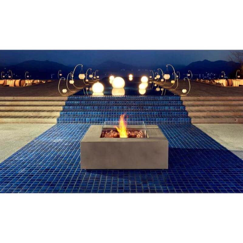 EcoSmart Pod 40 Fire Pit Table Pool area