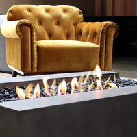 Ecosmart Fire Cosmo 50 Fire Table Graphite with Couch at the back