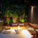 Ecosmart Fire Mix 850 Fire Pit Bone Teak Lounge Night