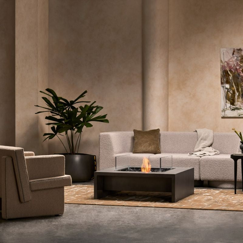 Ecosmart Fire Mojito 40 Fire Table  Graphite  Indoor with sofa