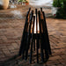 Ecosmart Fire Stix Fire Pit Black night view with flame