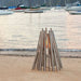 Ecosmart Fire Stix Fire Pit Stainless Steel beach background