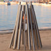 Ecosmart Fire Stix Fire pit Stainless steel full close up shot with beach background