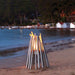 Ecosmart Fire Stix Fire pit stainless steel on the beach