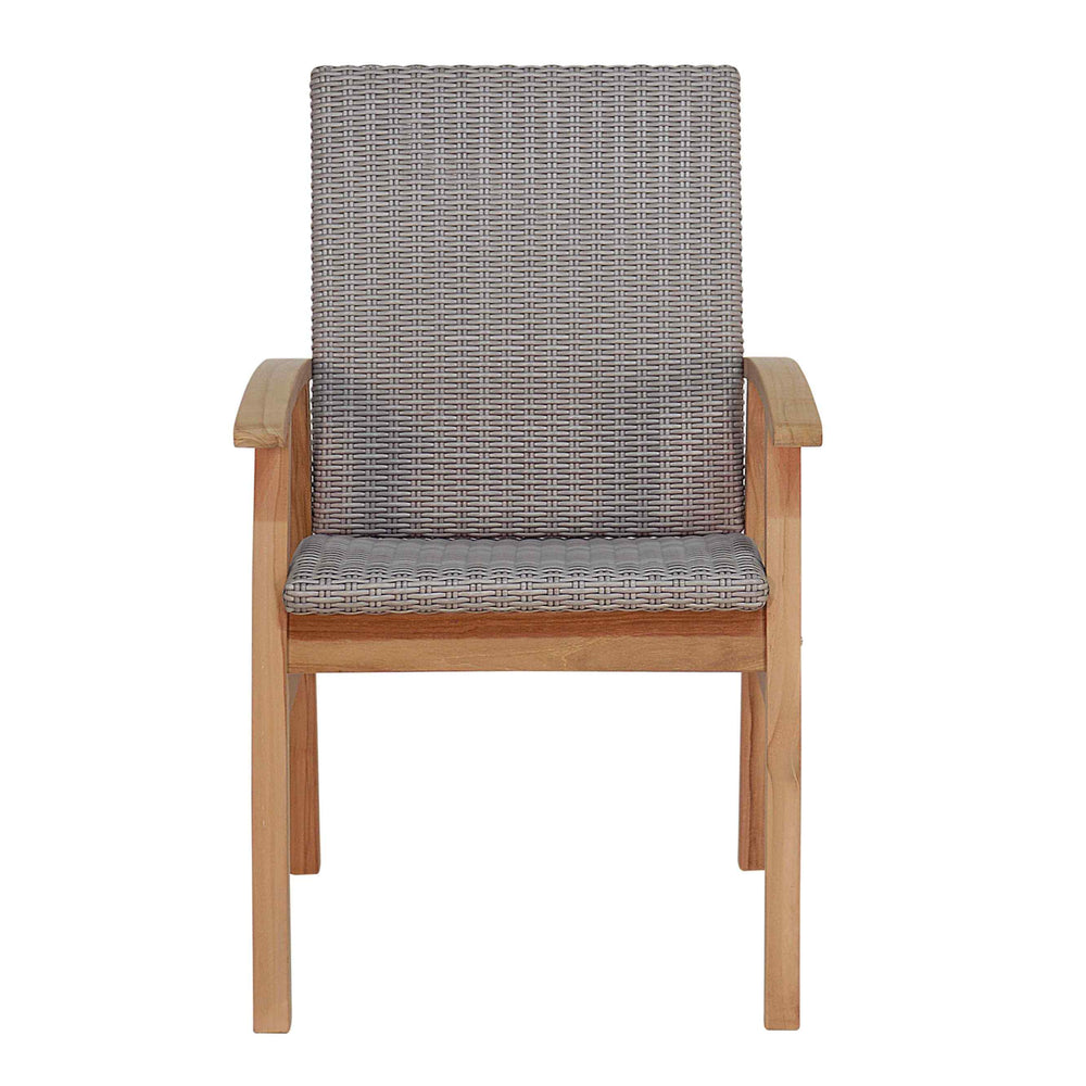 Flinders wicker chair in grey front view
