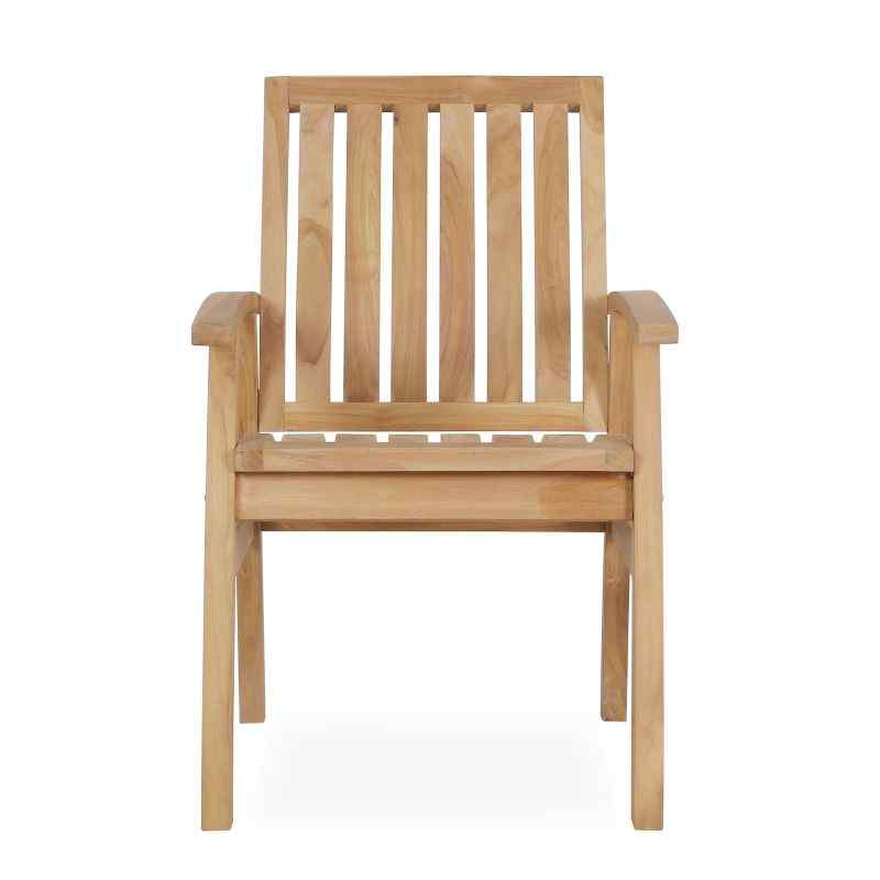 Kingston chair with arms without cushion front view