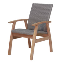 Flinders Wicker Chair in Grey angle view