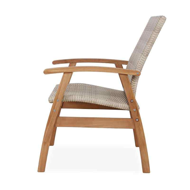 Flinders wicker chair in white kibu side view