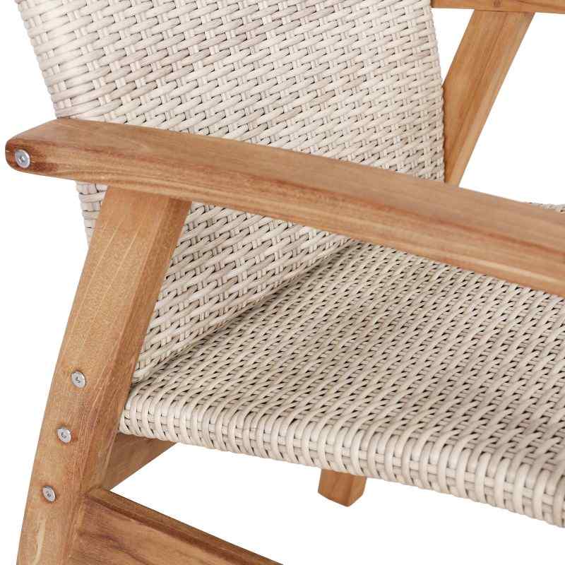 Flinders Wicker Chair in White Kubu close up arm detail