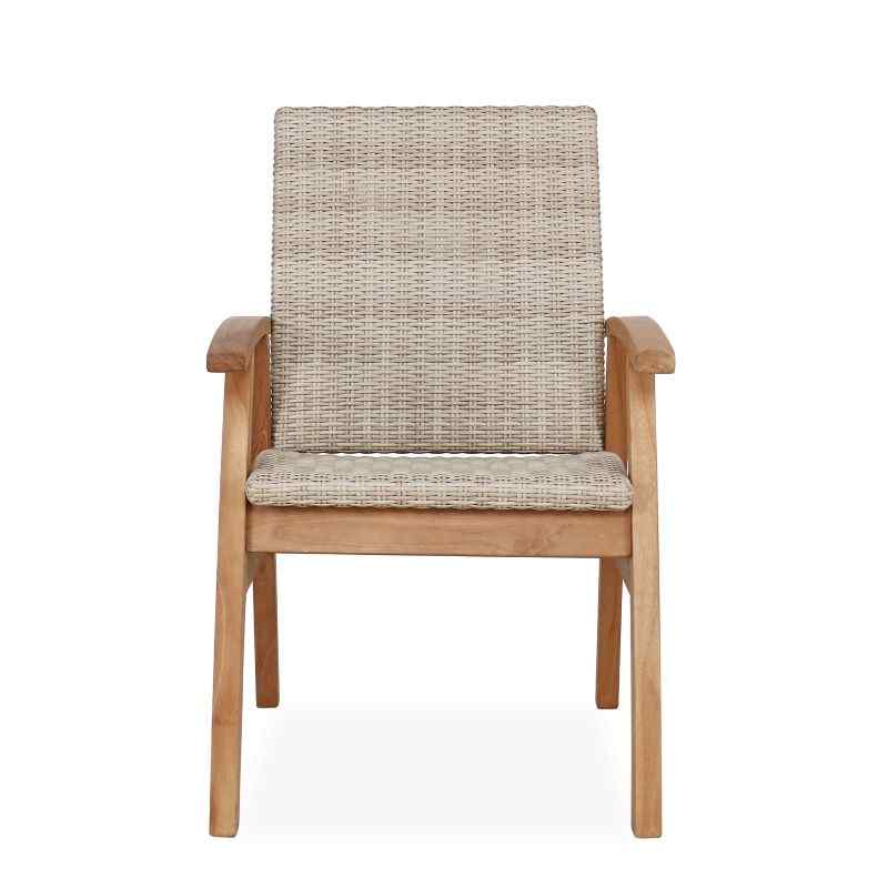 Flinders wicker chair in white kibu front view