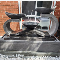 Galleria Imports Infinity Fountain Large in  Grey with stones
