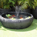 Galleria Imports Large Fish Pond Fountain in grey with fish and floating Plants