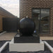 Galleria Imports Luna Ball Fountain Large Charcoal side view yard Charcoal front