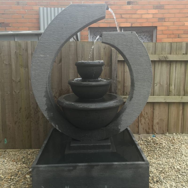 Galleria Imports Original Eclipse Fountain Large Grey Streaming water