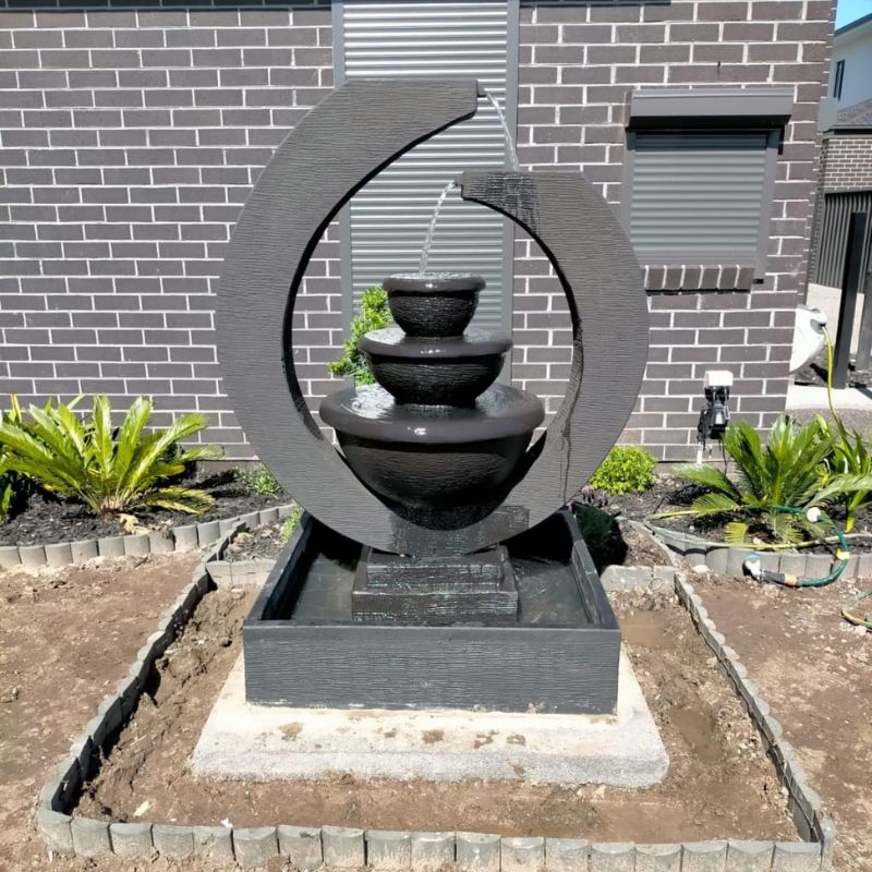 Galleria Imports Original Eclipse Fountain Large Grey garden