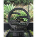 Galleria Imports Wagon Wheel Fountain Medium Charcoal with plants