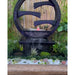 Galleria Imports Wagon Wheel Fountain  Large Charcoal with flowers