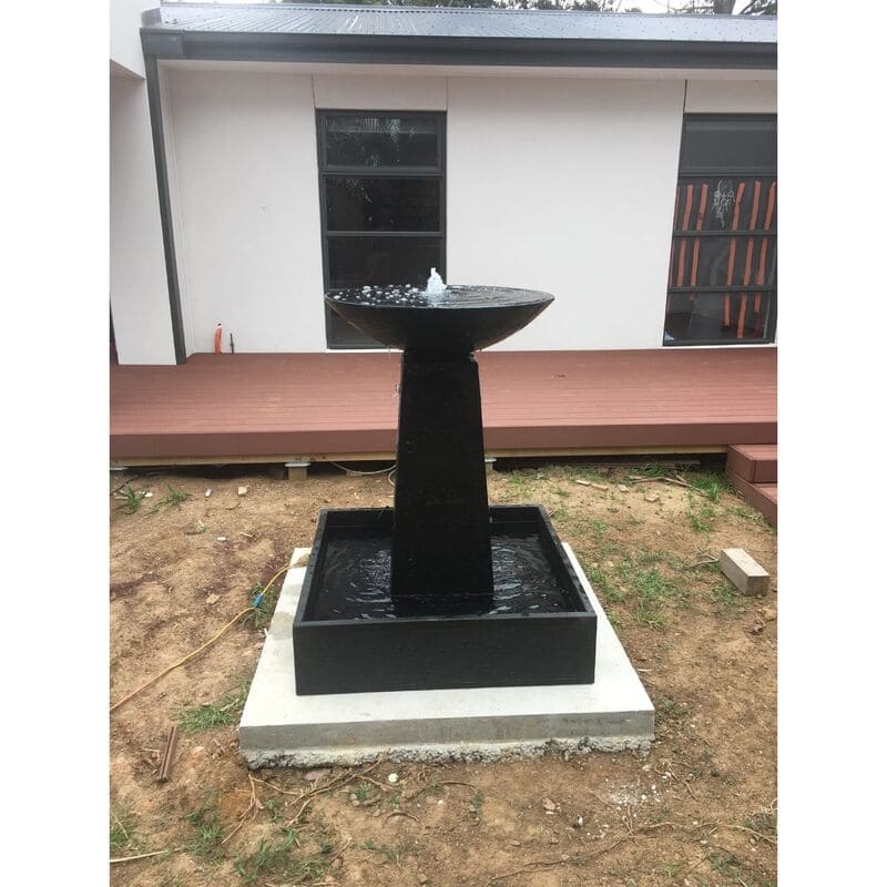 Galleria Imports Aquarius Fountain Large Charcoal at the yard