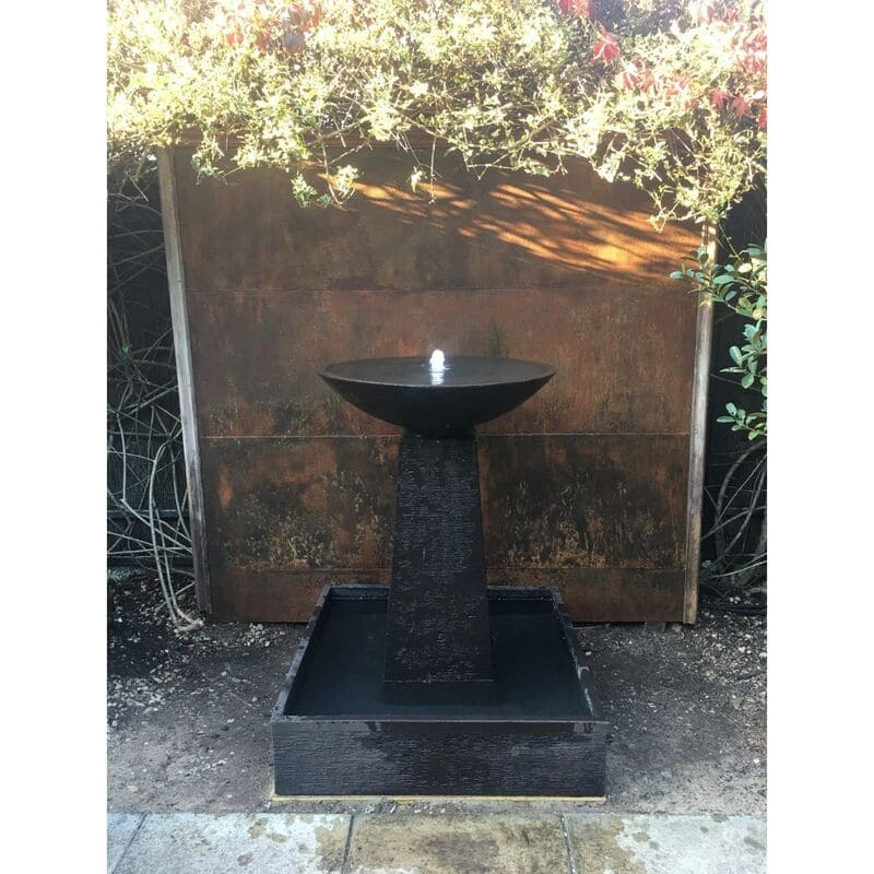Galleria Imports Aquarius Fountain Large Charcoal installed