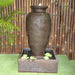 Amphora fountain by Galleria in rust view from the front
