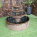 Aqua Falls Fountain in rust from left angle looking into pool levels