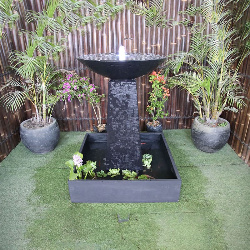 Galleria Aquarius Fountain Large Charcoal front view 