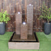 Galleria Atlantis water feature in rust front view