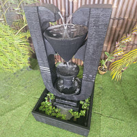 Galleria Imports Capri water feature top angle view into top running water and ponds