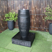 Galleria's cuban fountain right angle view in charcoal 